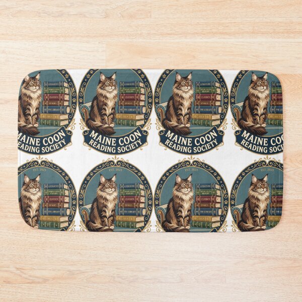 Item preview, Maine Coon Reading Society Library Bookworm Literature Novel designed and sold by PictoVibe.
