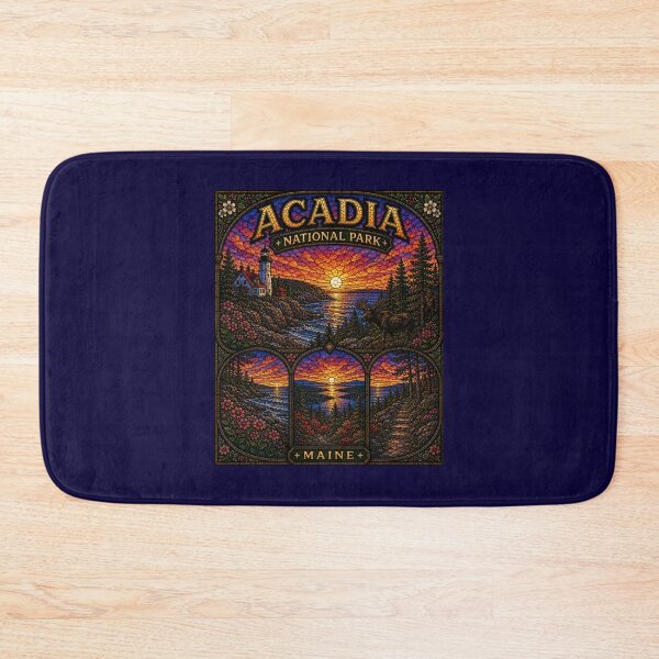 Item preview, Acadia National Park Stained Glass Sunset Art Print designed and sold by Swanny's Custom T-shirt and Gift Designs.