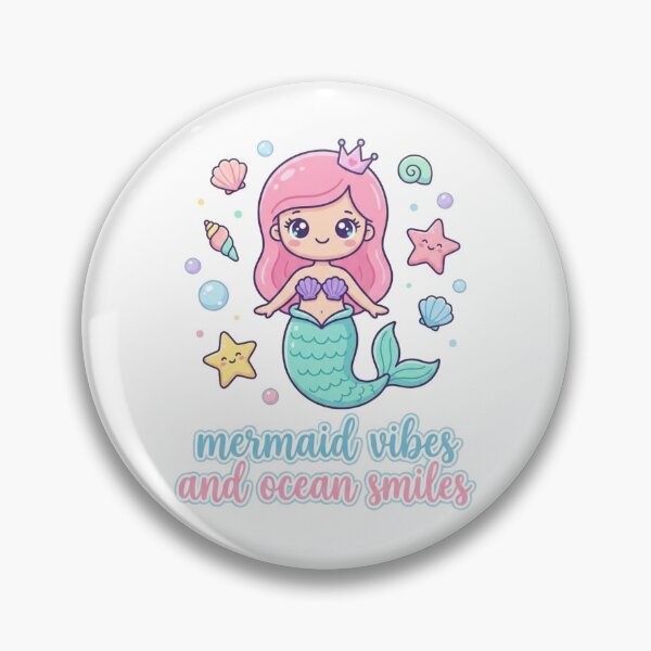 Item preview, Cute Mermaid Vibes and Ocean Smiles Sticker, Kawaii Mermaid Girl Sea Design, Ocean Lover Artwork designed and sold by morning sun.