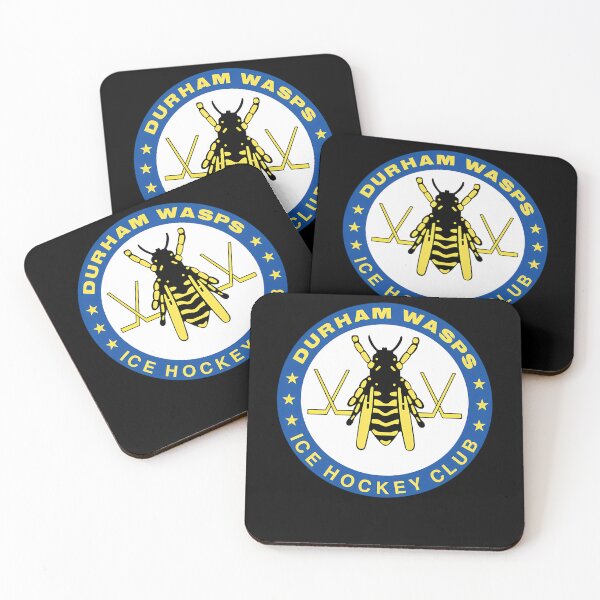 Item preview, Yellow and Black Wasp Emblem with Crossed Hockey Sticks designed and sold by alexasview.