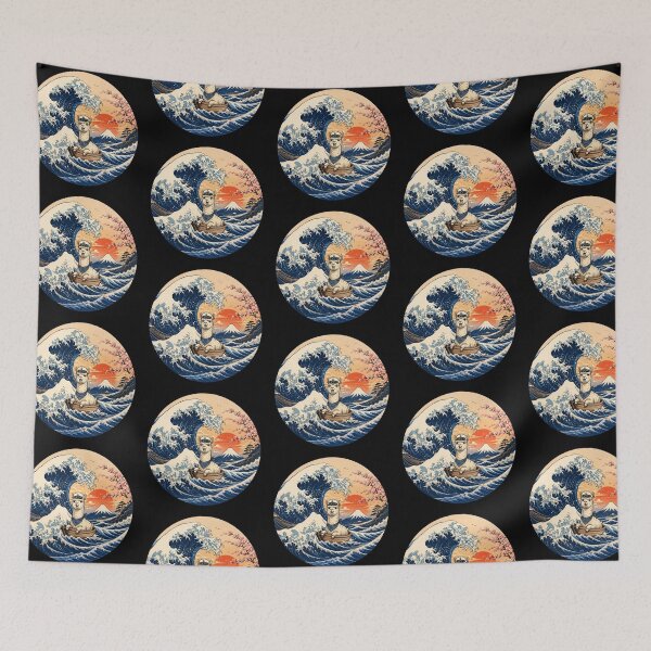 Item preview, Funny Alpaca Captain Japanese Kanagawa Wave Japan Boat Mom Dad Kids designed and sold by FurryHavenPH.