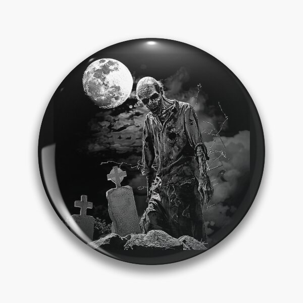 Item preview, Undead Zombie in Moonlit Graveyard Gothic Horror Art designed and sold by inkoutninja.