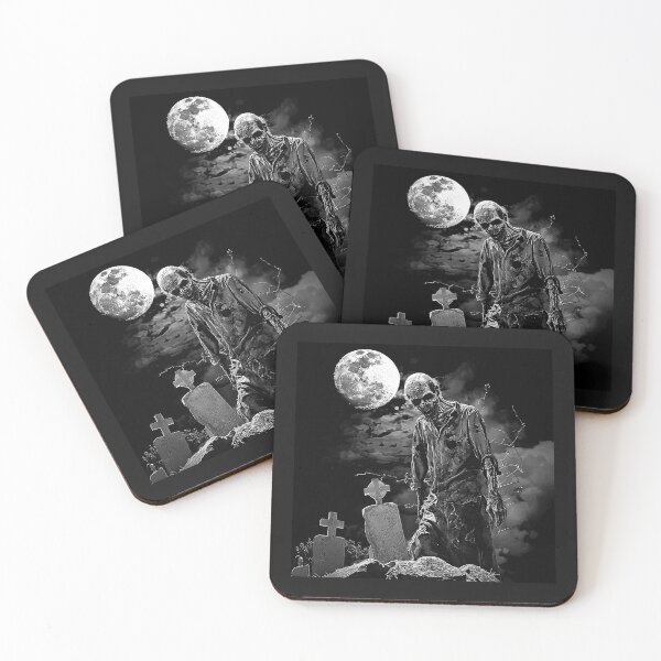 Item preview, Undead Zombie in Moonlit Graveyard Gothic Horror Art designed and sold by inkoutninja.