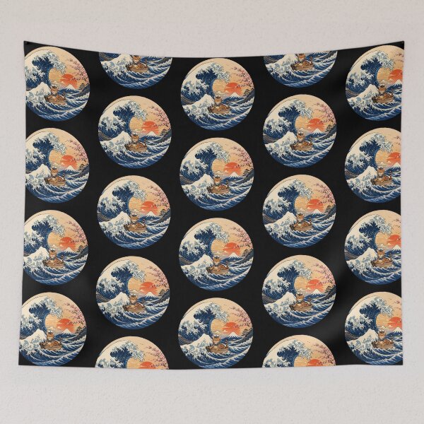 Item preview, Funny Bengal Cat Captain Japanese Kanagawa Wave Japan Boat Mom Dad Kids designed and sold by FurryHavenPH.