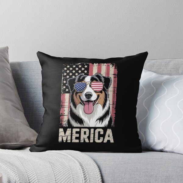 Item preview, Australian Shepherd 4th of July Merica USA Flag Aussie Dog designed and sold by sailorjessiArt.