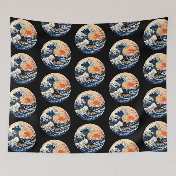 Item preview, Funny Bombay Cat Captain Japanese Kanagawa Wave Japan Boat Mom Dad Kids designed and sold by FurryHavenPH.