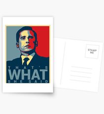 That's What She Said - Michael Scott - The Office US Postcards