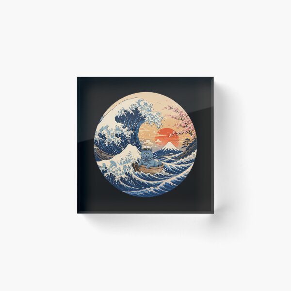 Item preview, Funny British Shorthair Cat Captain Japanese Kanagawa Wave Japan Boat Mom Dad Kids designed and sold by FurryHavenPH.