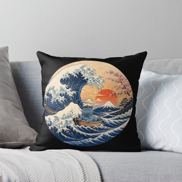 Item preview, Funny British Shorthair Cat Captain Japanese Kanagawa Wave Japan Boat Mom Dad Kids designed and sold by FurryHavenPH.