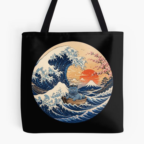 Item preview, Funny British Shorthair Cat Captain Japanese Kanagawa Wave Japan Boat Mom Dad Kids designed and sold by FurryHavenPH.