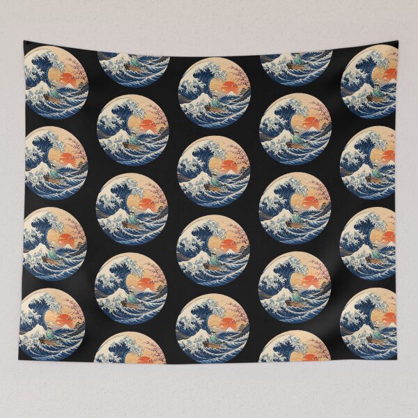 Item preview, Funny Budgie Captain Japanese Kanagawa Wave Japan Boat Mom Dad Kids designed and sold by FurryHavenPH.