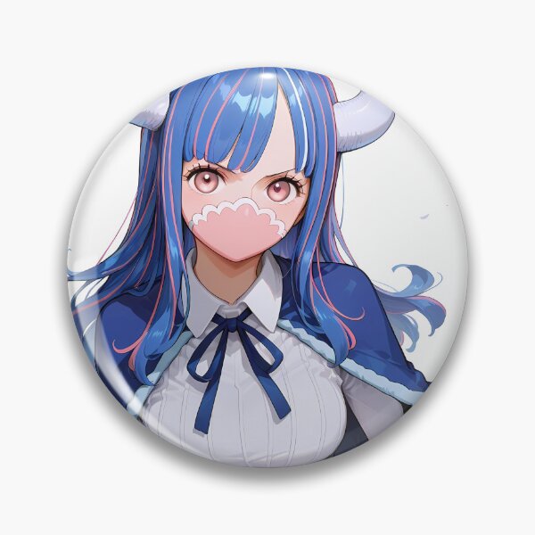 Item preview, Ulti One Piece Soft Blue Hair Horned Mask Waifu designed and sold by B5fivemerch.
