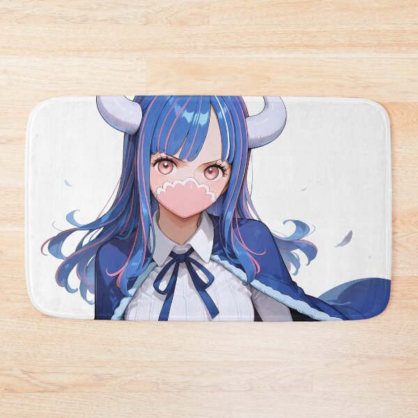 Item preview, Ulti One Piece Soft Blue Hair Horned Mask Waifu designed and sold by B5fivemerch.