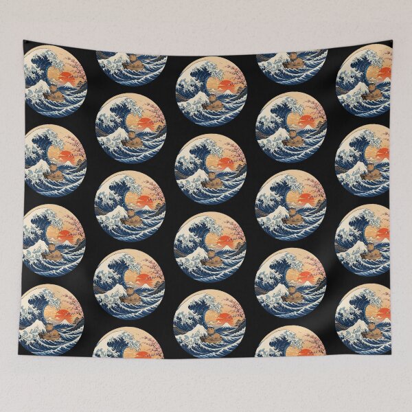 Item preview, Funny Capybara Captain Japanese Kanagawa Wave Japan Boat Mom Dad Kids designed and sold by FurryHavenPH.