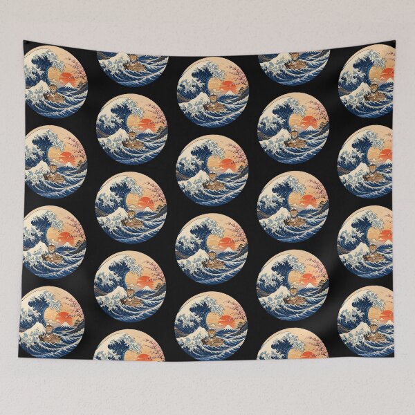 Item preview, Funny Cheetah Captain Japanese Kanagawa Wave Japan Boat Mom Dad Kids designed and sold by FurryHavenPH.