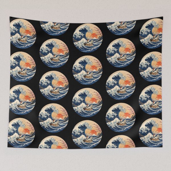 Item preview, Funny Chicken Captain Japanese Kanagawa Wave Japan Boat Mom Dad Kids designed and sold by FurryHavenPH.