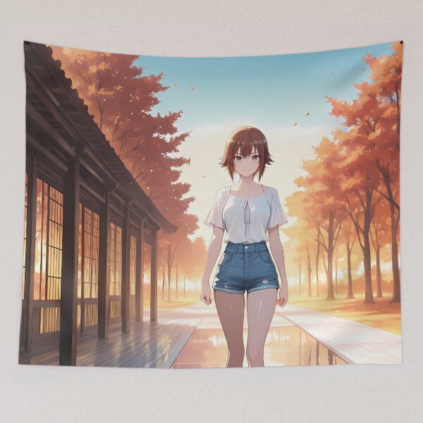 Item preview, Chisa Kotegawa Grand Blue Autumn Walk Golden Reflections designed and sold by PMartistStudio.