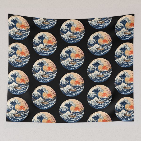 Item preview, Funny Cow Captain Japanese Kanagawa Wave Japan Boat Mom Dad Kids designed and sold by FurryHavenPH.