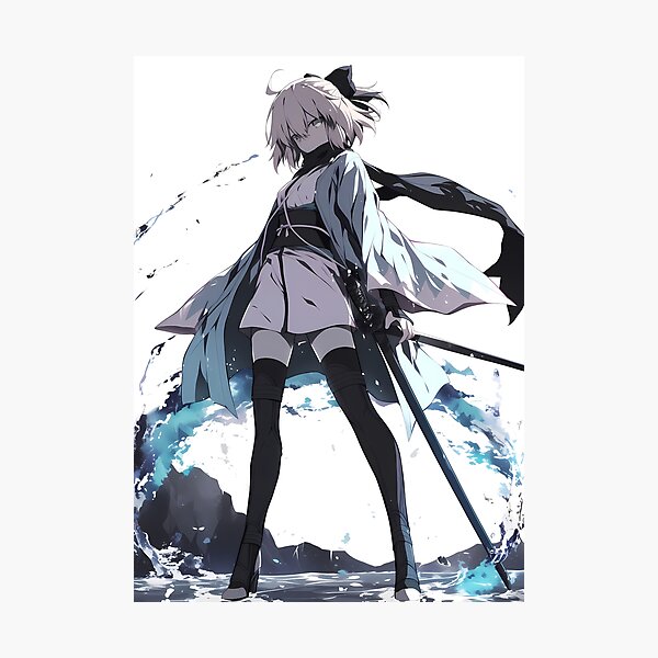 Item preview, Sakura Saber Okita Souji Fate Grand Order Ink Wave Stance designed and sold by PMartistStudio.