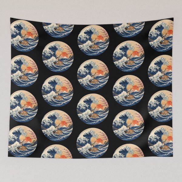 Item preview, Funny Deer Captain Japanese Kanagawa Wave Japan Boat Mom Dad Kids designed and sold by FurryHavenPH.