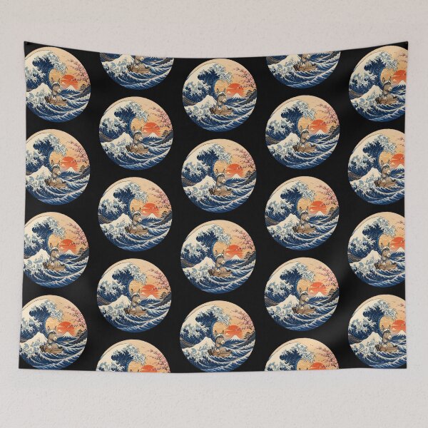 Item preview, Funny Donkey Captain Japanese Kanagawa Wave Japan Boat Mom Dad Kids designed and sold by FurryHavenPH.