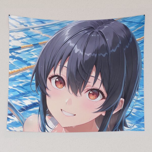 Item preview, Umi Asanagi Second Prettiest Girl Pool Closeup Smile designed and sold by PMartistStudio.
