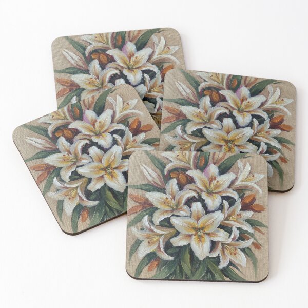 Item preview, Vintage White Lilies | Elegant Floral Painting designed and sold by HeyHas.