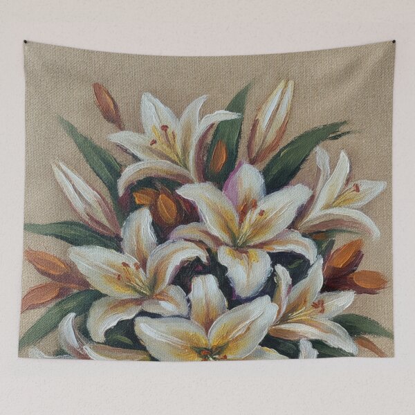 Item preview, Vintage White Lilies | Elegant Floral Painting designed and sold by HeyHas.