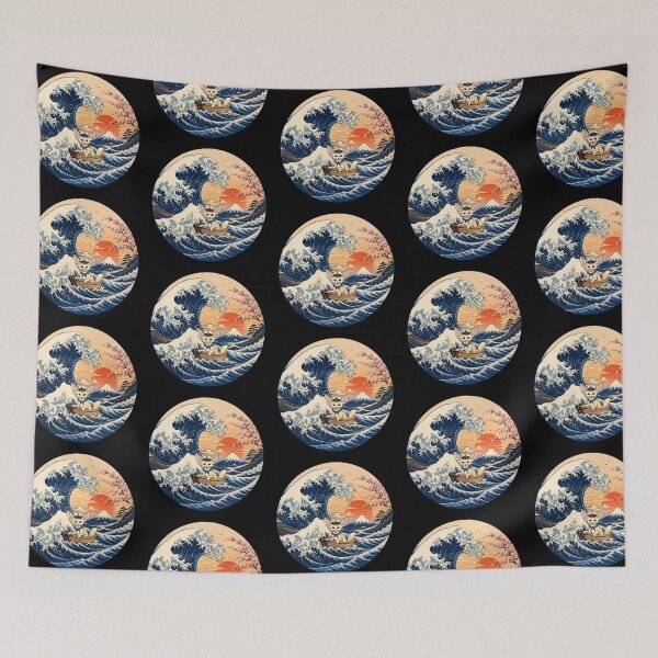 Item preview, Funny Fennec Fox Captain Japanese Kanagawa Wave Japan Boat Mom Dad Kids designed and sold by FurryHavenPH.