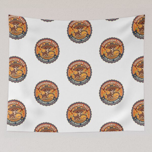 Item preview, Chihuahua Taco Culinary Truck Sombrero Mexican Food designed and sold by PictoVibe.