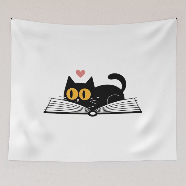 Item preview, Black Cat and Book Embroidered designed and sold by sailorjessiArt.