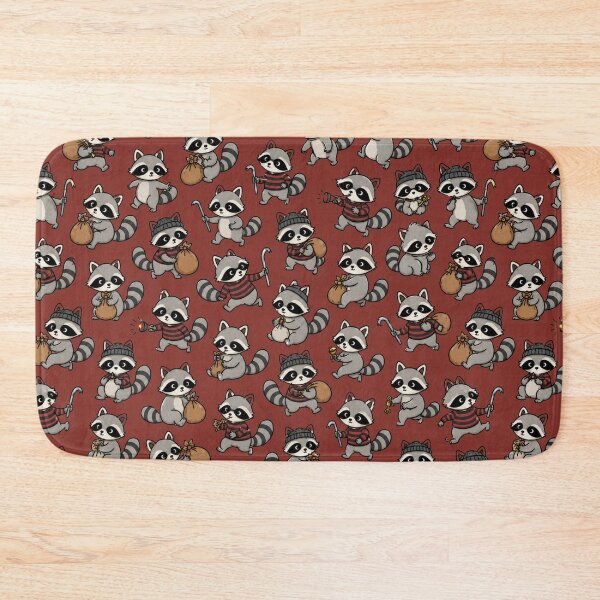 Item preview, Cute Raccoon Thief Seamless Pattern designed and sold by KrzysztofART.