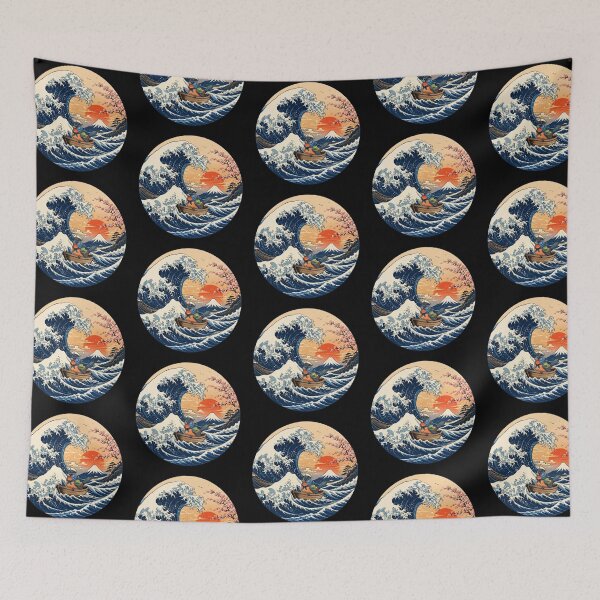 Item preview, Funny Finches Bird Captain Japanese Kanagawa Wave Japan Boat Mom Dad Kids designed and sold by FurryHavenPH.