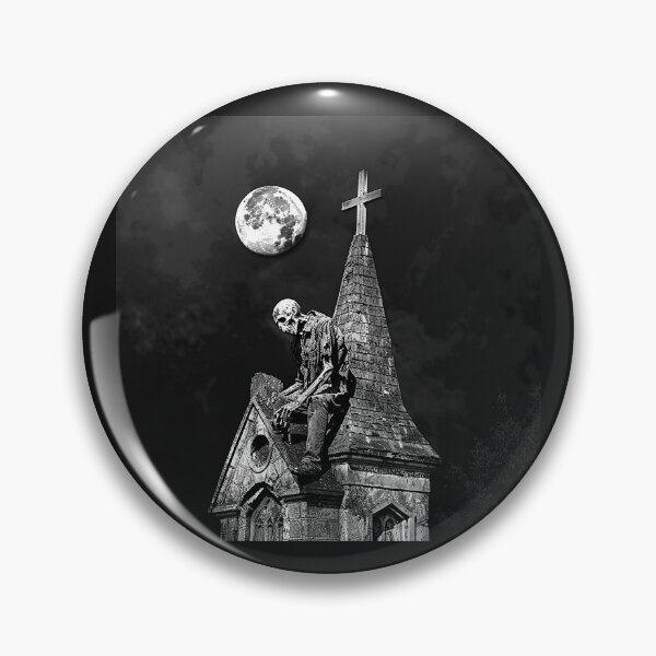 Item preview, Undead Zombie on Gothic Church Under Full Moon Horror Art designed and sold by inkoutninja.