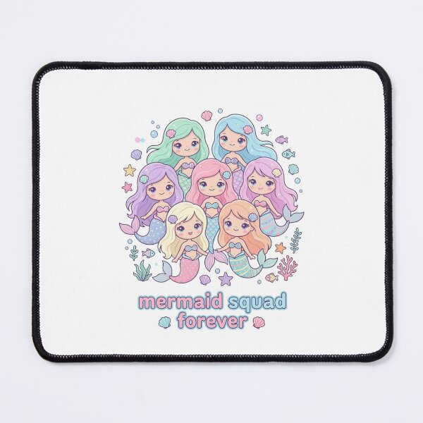 Item preview, Mermaid Squad Forever Sticker, Cute Kawaii Mermaid Girls Ocean Design, Pastel Sea Fantasy Artwork designed and sold by morning sun.