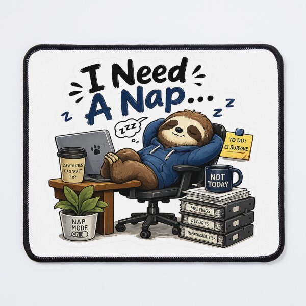 Item preview, Need A Nap – Sleepy Sloth Office Sticker designed and sold by Genzfirevibes.
