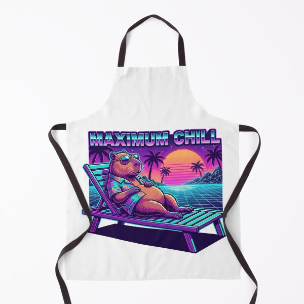 Item preview, Retro 80s Synthwave Capybara Maximum Chill Beach Art designed and sold by pattman.