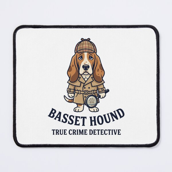 Item preview, Basset Hound True Crime Detective Magnifying Glass Mystery designed and sold by PictoVibe.