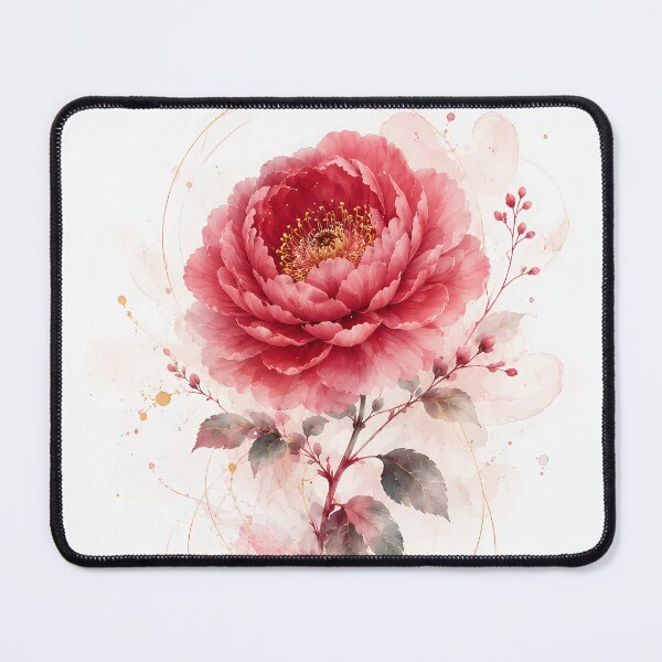 Item preview, Elegant Pink Peony Watercolor Botanical Floral Art designed and sold by ManJiangHong.