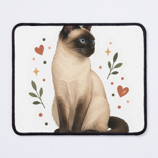 Item preview, Siamese Cat with Floral Accents designed and sold by RealEqEdit.