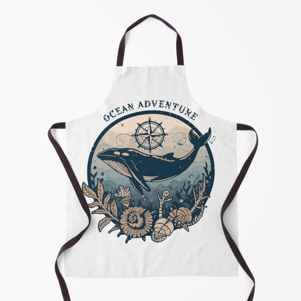Item preview, Ocean Adventure Whale Compass Rose Seashells Vintage Nautical Marine Art T-Shirt designed and sold by QuirkyCloud Designs.