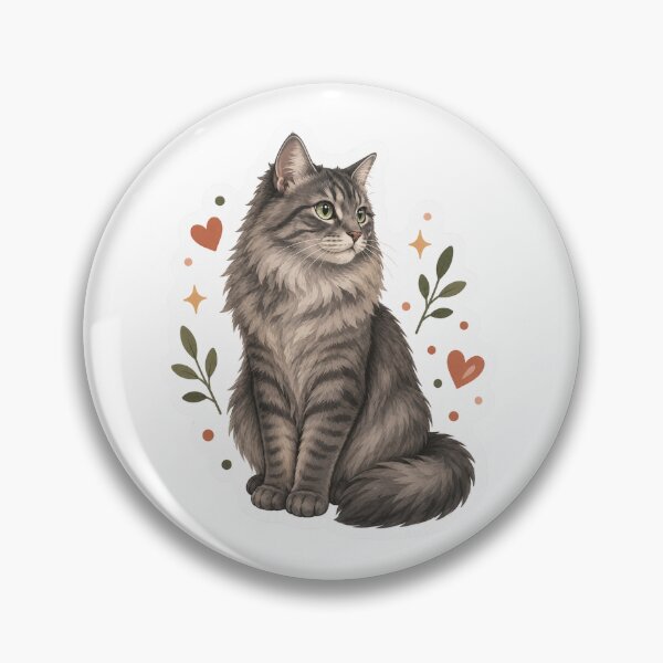 Item preview, Grey Tabby Cat with Floral Accents designed and sold by RealEqEdit.
