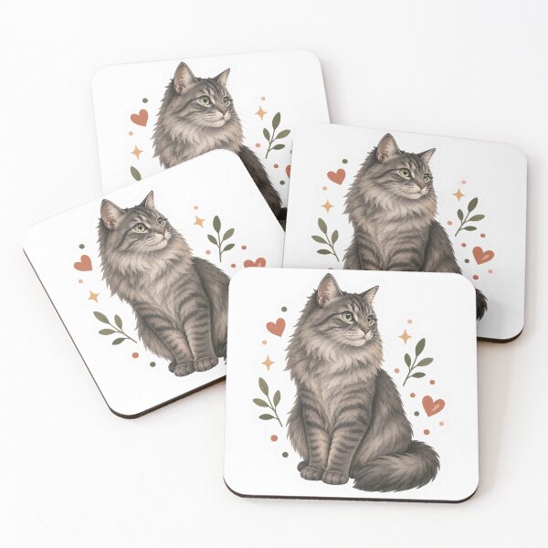 Item preview, Grey Tabby Cat with Floral Accents designed and sold by RealEqEdit.