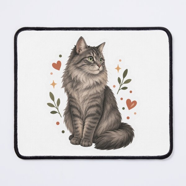 Artikelvorschau, Graue Tabby-Katze mit floralen Akzenten entworfen und verkauft von RealEqEdit.