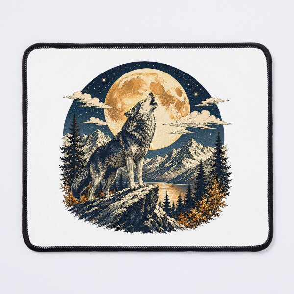 Item preview, Wolf Howling at Full Moon Mountain Wilderness Vintage Engraving Style T-Shirt TAGS (Redbubble — 15 tags designed and sold by QuirkyCloud Designs.