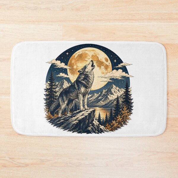 Item preview, Wolf Howling at Full Moon Mountain Wilderness Vintage Engraving Style T-Shirt TAGS (Redbubble — 15 tags designed and sold by QuirkyCloud Designs.