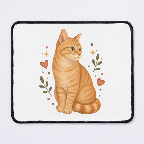 Item preview, Orange Tabby Cat with Floral Accents designed and sold by RealEqEdit.