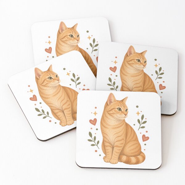 Item preview, Orange Tabby Cat with Floral Accents designed and sold by RealEqEdit.