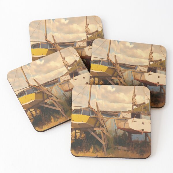 Item preview, Two sailing boats on dry dock designed and sold by - Designspace -.