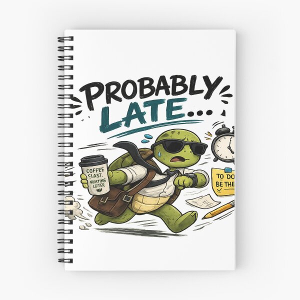 Item preview, Probably Late... – Funny Rushing Turtle Sticker designed and sold by Genzfirevibes.